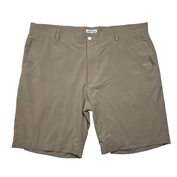 Peter Millar Shackleford Hybrid Golf Shorts Mens 40 Khaki Tan Stretch - Picture 1 of 12